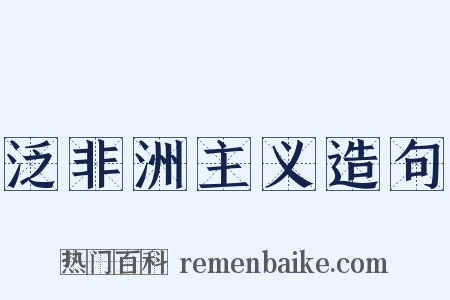 泛非洲主义造句是什么意思的图片